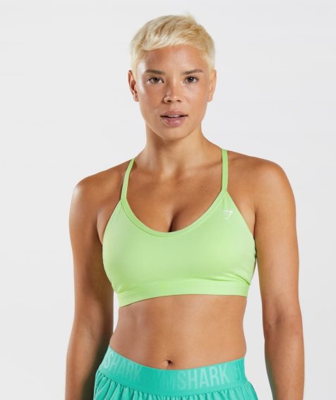 Staniki Sportowe Gymshark V Neck Damskie Zielone | PL 714SAG